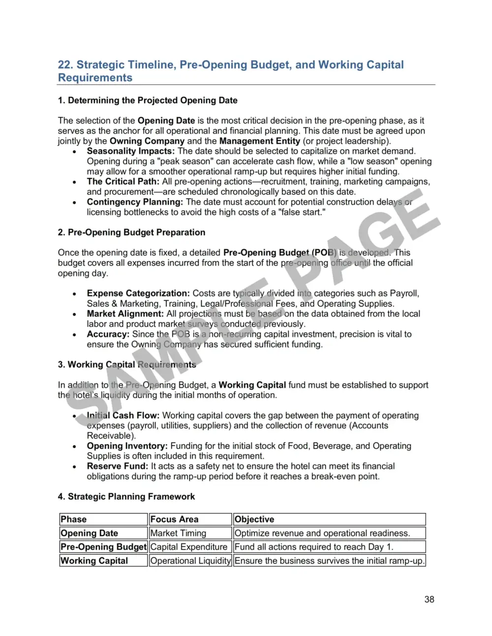 Hotel Pre-Opening Governance & Control - Operations Manual